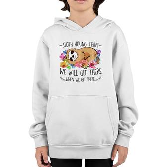 Sloth Hiking Teamgift Mothers Day Funny Flower Women Youth Hoodie | Mazezy DE
