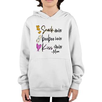 Snack Dealer Boo Boo Healer Kiss Stealer Mom Youth Hoodie | Mazezy