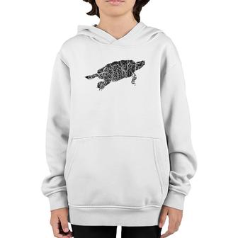 Snapping Turtle Distressed Print - Vintage Snapping Turtle Youth Hoodie | Mazezy
