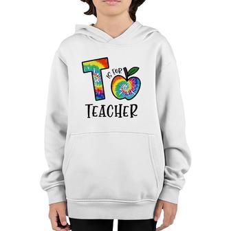 T Is For Teacher Tie Dye Back To School Apple Tie Dye Youth Hoodie | Mazezy