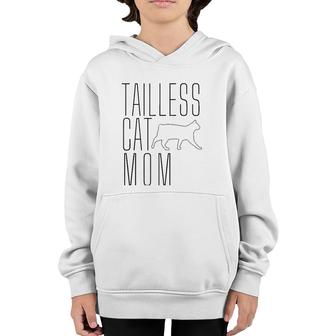 Tailless Cat Mom Bobtail Manx No Tail Cat Owner Lover Youth Hoodie | Mazezy