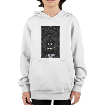 Tarot Card Crescent Sun And Cat Graphic Youth Hoodie | Mazezy CA