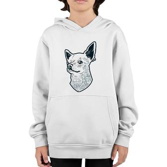 Tattooed Chihuahua For Tattooed Rockers Punk Rock Dog Youth Hoodie | Mazezy