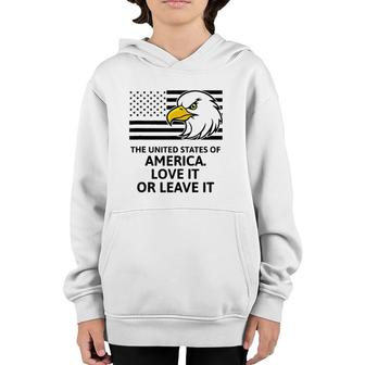 The United States Of America Love It Or Leave It Youth Hoodie | Mazezy
