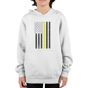 Thin Yellow Line 911 Police Dispatcher Usa Flag Pullover Youth Hoodie | Mazezy