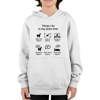Things I Do - Alpaca Lover Gift Youth Hoodie | Mazezy
