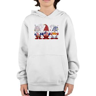 Three Gnomes 4Th Of July Independence Day American Flag Gift Youth Hoodie | Mazezy