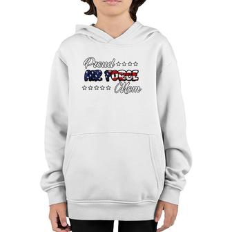 Us Flag Bold Proud Air Force Mom Youth Hoodie | Mazezy
