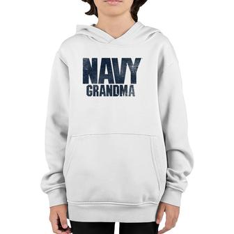 US Navy Grandma Proud Grandmother Gift Youth Hoodie | Mazezy