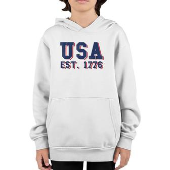 Usa Est 1776, America, 4Th Of July, Patriotic - Youth Hoodie | Mazezy