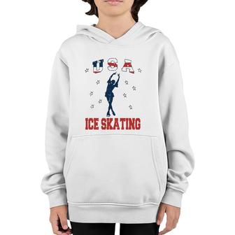 Usa Ice Skating Dance Support Youth Hoodie | Mazezy