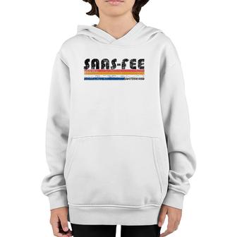 Vintage 1980S Style Saas-Fee Switzerland Youth Hoodie | Mazezy