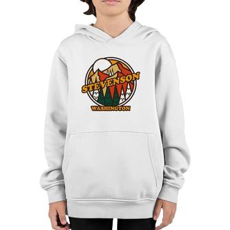 Vintage Stevenson, Washington Mountain Hiking Souvenir Print Youth Hoodie | Mazezy