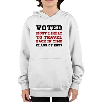 Voted Time Travel Funny Youth Hoodie | Mazezy