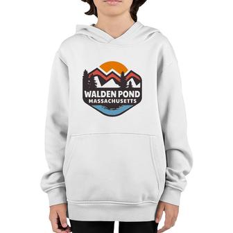 Walden Pond Massachusetts Mountains Sunset Youth Hoodie | Mazezy