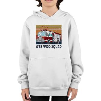 Wee Woo Squad Fire Truck Firefighter Vintage Youth Hoodie | Mazezy