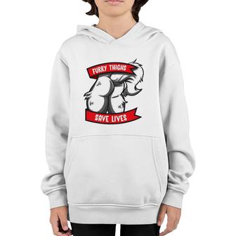 Wolf Furry Thighs Save Lives Proud Furry Pride Fandom Youth Hoodie | Mazezy