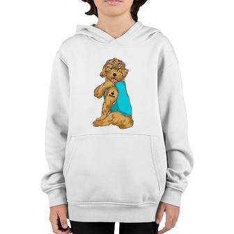 Womens Goldendoodle I Love Mom Tattoo Apparel Dog Mom Gifts Womens V-Neck Youth Hoodie | Mazezy