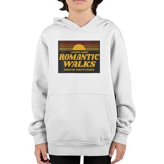 Womens I Love Long Romantic Walks Through Thrift Stores - Thrifting V-Neck Youth Hoodie | Mazezy