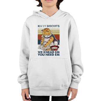 Womens Kitty Biscuits You Need Em We Knead Em Baker Baking Youth Hoodie | Mazezy UK
