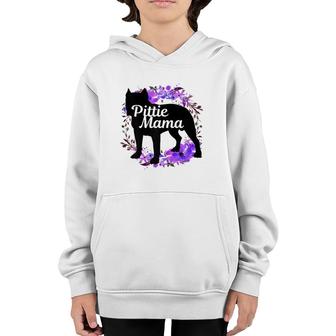 Womens Pitbull Mom Pittie Mama Dog Lover Funny Mother's Day Gift Youth Hoodie | Mazezy