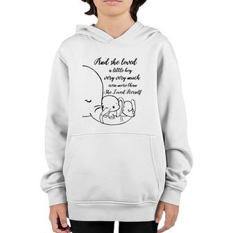 Womens Proud Mother Of A Boy Mom Gift From Boyson Elephant Saying Youth Hoodie | Mazezy DE
