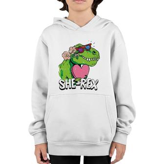 Womens She Rex Family Funny Mom Daughter Sister Girls Women Gift Youth Hoodie | Mazezy