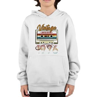Womens Vintage 1976 46Th Birthday Cassette Tape For Men Women B-Day V-Neck Youth Hoodie | Mazezy