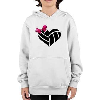 Womens Volleyball Heart For Volleyball Lovers Volleyball Funny Graph Youth Hoodie | Mazezy