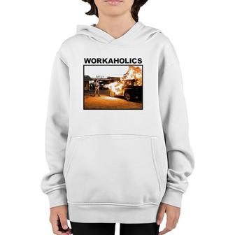 Workaholics Burning American Sitcom Lover Gift Youth Hoodie | Mazezy