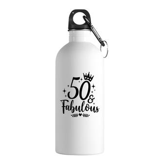 50Th Birthday Gift 50 Fabulous Crown Stainless Steel Water Bottle - Seseable