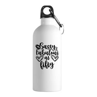 50Th Birthday Gift Awesome Sassy And Fabulous At Fifty Stainless Steel Water Bottle - Seseable