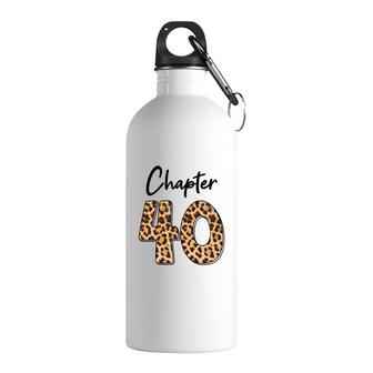 Happy 40Th Birthday Chapter 40 Leopard Pattern Stainless Steel Water Bottle | Seseable CA