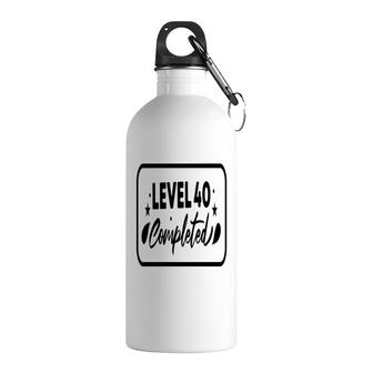 Level 40 Completed Happy 40Th Birthday Stainless Steel Water Bottle | Seseable CA
