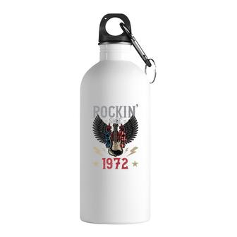 Rockin Since 1972 T Rock N Roll Lovers 50Th Birthday Premium Stainless Steel Water Bottle - Seseable