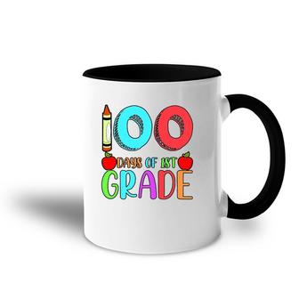 100 Days Of 1St Grade Happy 100Th Day Of School Accent Mug | Mazezy