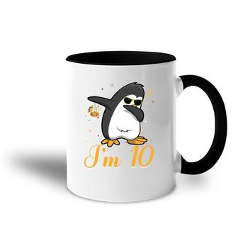 10Th Birthday 10 Years Old Cool Dabbing Penguine I Am 10 Accent Mug - Seseable