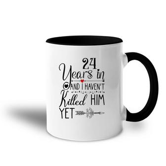 24Th Wedding Anniversary Gift For Her 24 Years Of Marriage Accent Mug | Mazezy