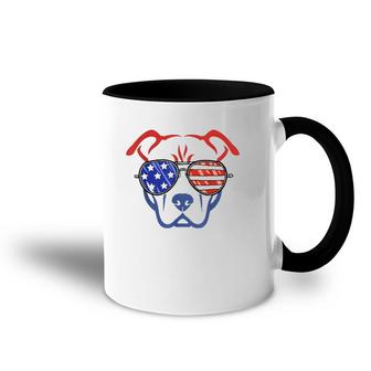 4Th Of July Patriotic Pitbull Dog American Flag Accent Mug | Mazezy
