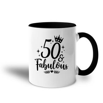 50Th Birthday Gift 50 Fabulous Crown Accent Mug - Seseable