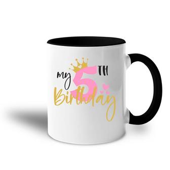 5Th My Birthday Pink Color Beautiful Crown Accent Mug - Seseable