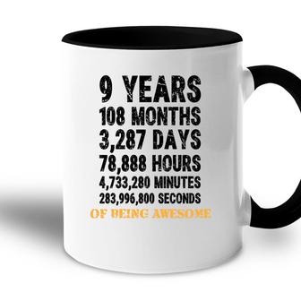 9 Birthday Countdown 9Th Birthday Of Being Awesome Accent Mug - Seseable