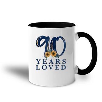 90 Years Old Grandma 90Th Birthday Party 90 Years Loved Accent Mug | Mazezy CA