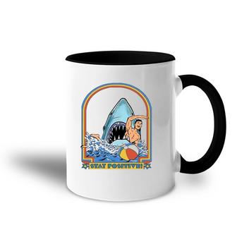 A Great Week For A Shark To Stay Positive Accent Mug | Mazezy