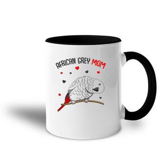 African Grey Parrot Mom Love Funny Women Accent Mug | Mazezy