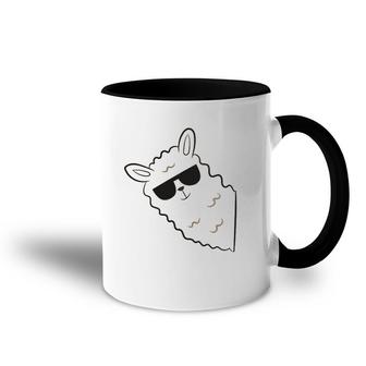 Alpaca Lover Llama With Sunglasses Cute Llama Alpaca Accent Mug | Mazezy