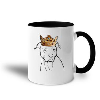 American Pit Bull Terrier Dog Wearing Crown Accent Mug | Mazezy
