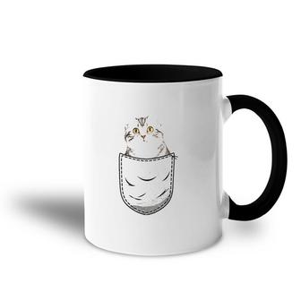 American Shorthair Cat Chest Pocket For Cat Owner Accent Mug | Mazezy