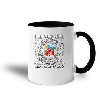 And I Think To Myself What A Wonderful World Gift Accent Mug | Mazezy