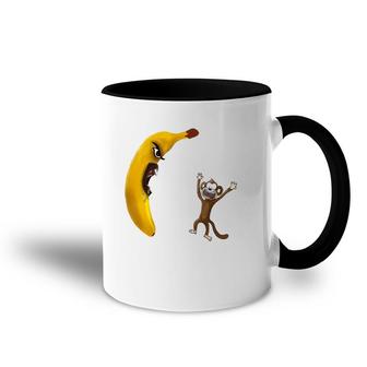 Angry Banana Threaten Monkey Funny Gift Accent Mug | Mazezy